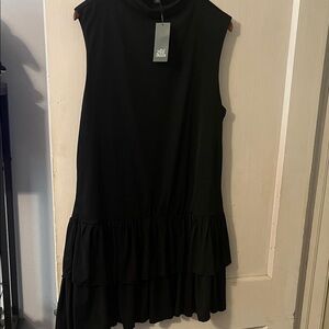 Wild Fable Sleeveless Black Ruffle Hem Dress NWT
